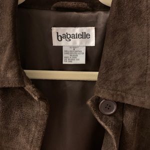 Women’s small chocolate brown leather jacket